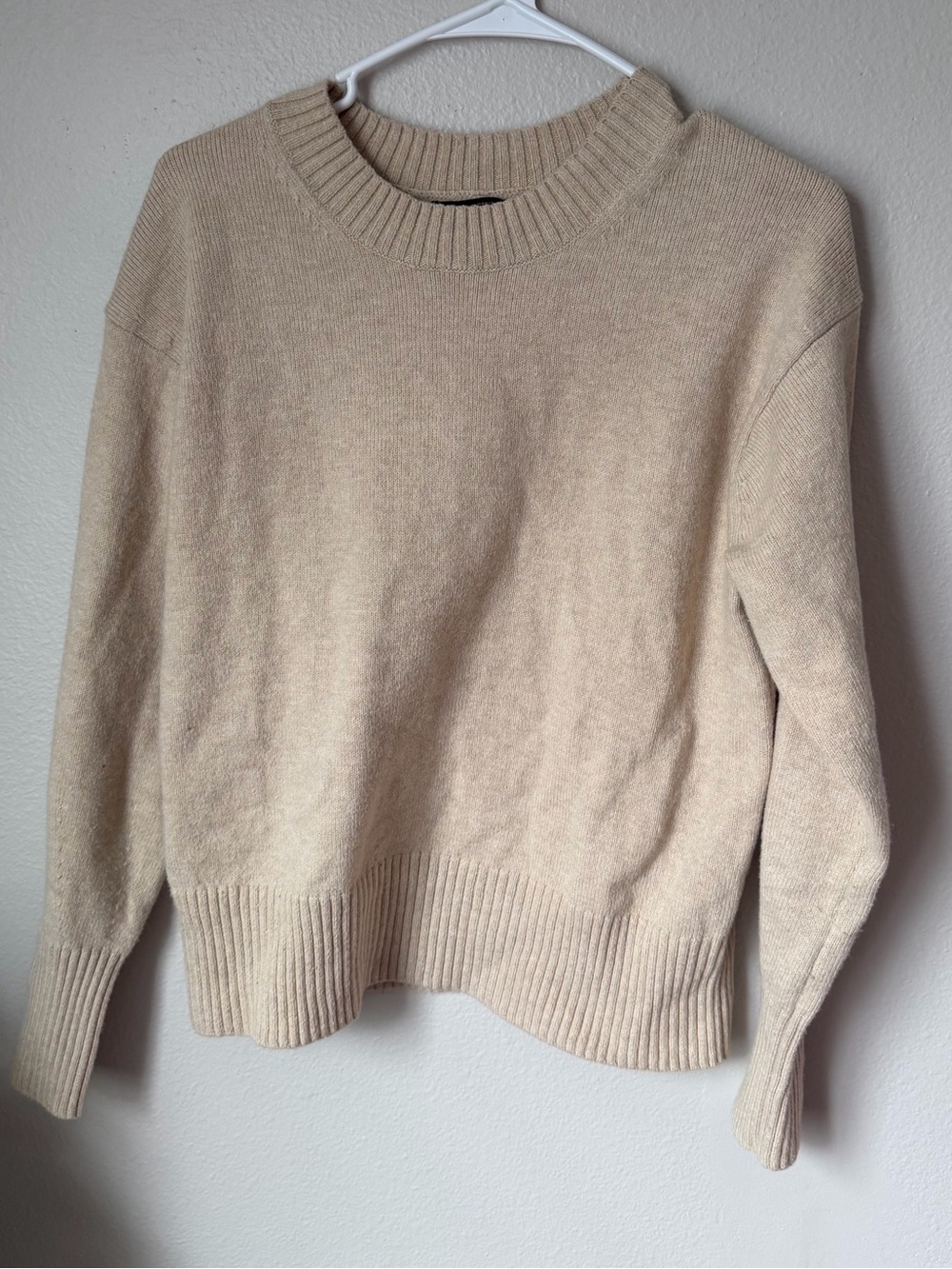 Banana republic Classic cotton wool blend Crewneck Women's Sweater in Beige s